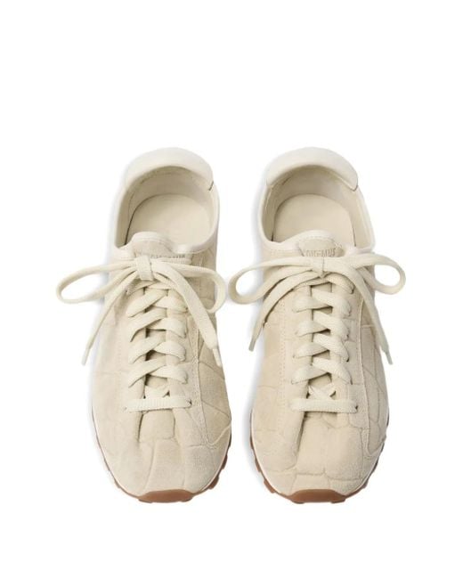 Jacquemus White Low-Top Suede Sneakers for men