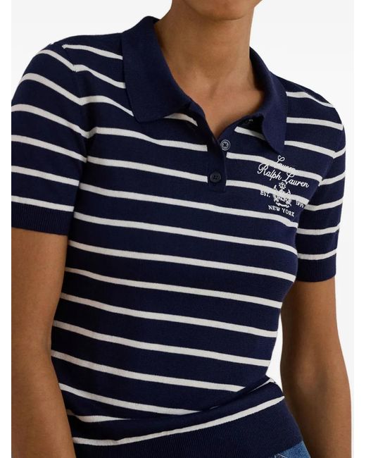 Ralph Lauren Blue Classic Polo-Style Short Sleeve Pullover