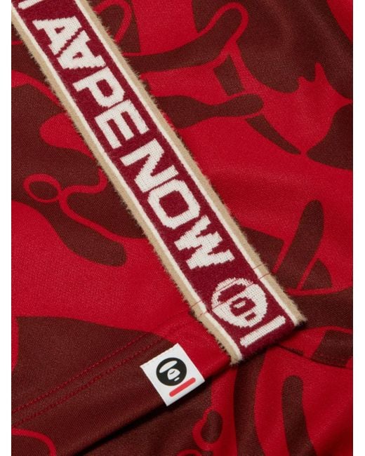 Aape By A Bathing Ape Red Ape Head Logo-Patch Track Pants for men