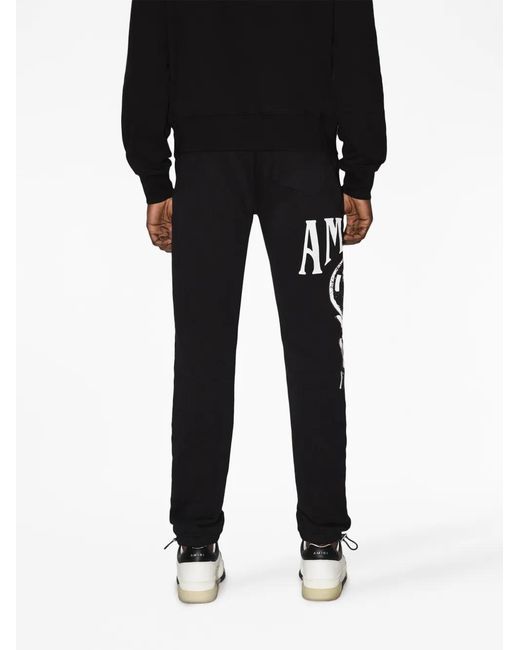 Amiri Black Graphic-Print Cotton Track Pants for men