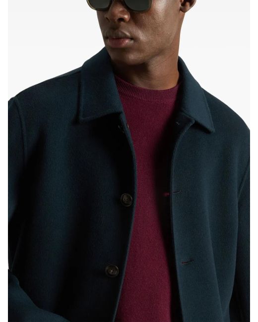 Woolrich Blue Single-Breasted Coat for men