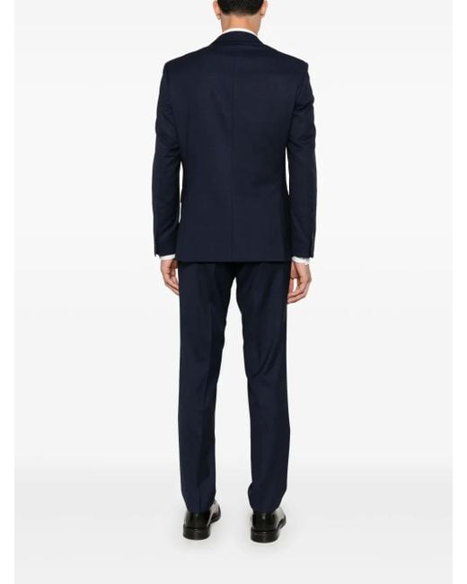 Boss Blue Mini-Check Three-Piece Suit for men