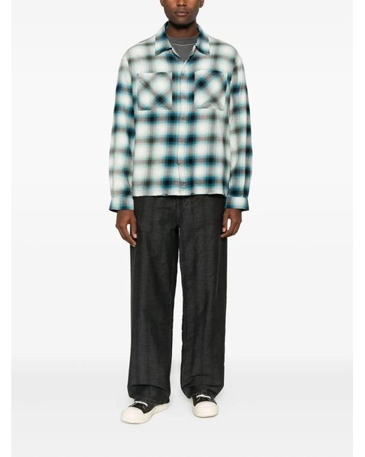 Represent Blue Plaid Shirt for men