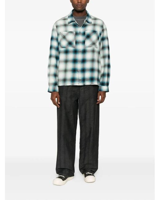 Represent Blue Plaid Shirt for men