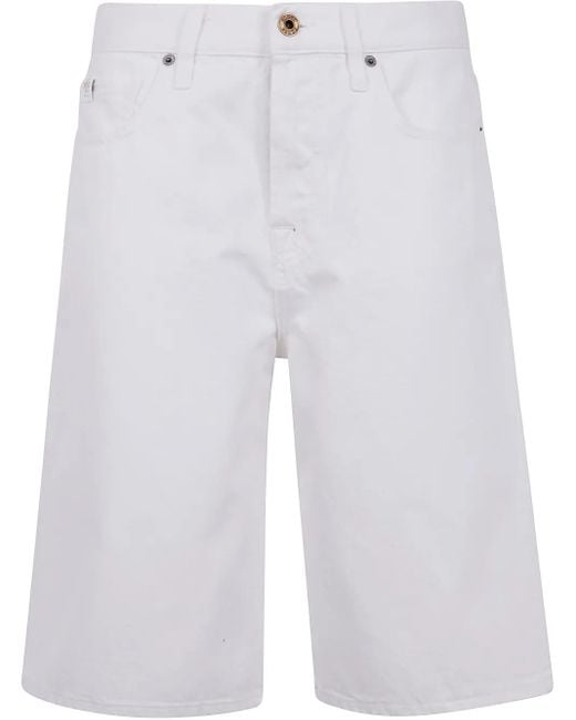 Jacob Cohen White Cindy Bermuda Trousers Wide Leg Loose Waist Denim