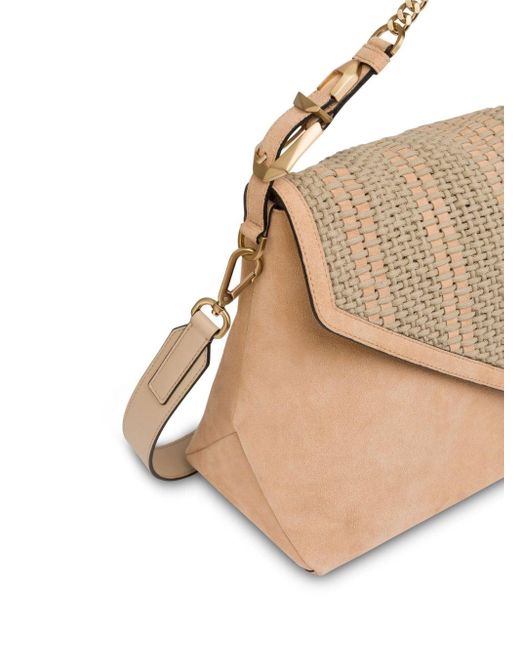 Alberta Ferretti Metallic Interwoven Leather Shoulder Bag