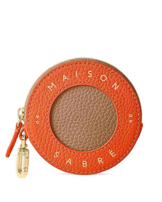 Maison De Sabre Orange Leather Coin Purse