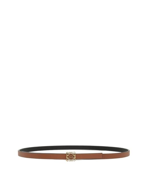 Loewe White Anagram Leather Belt