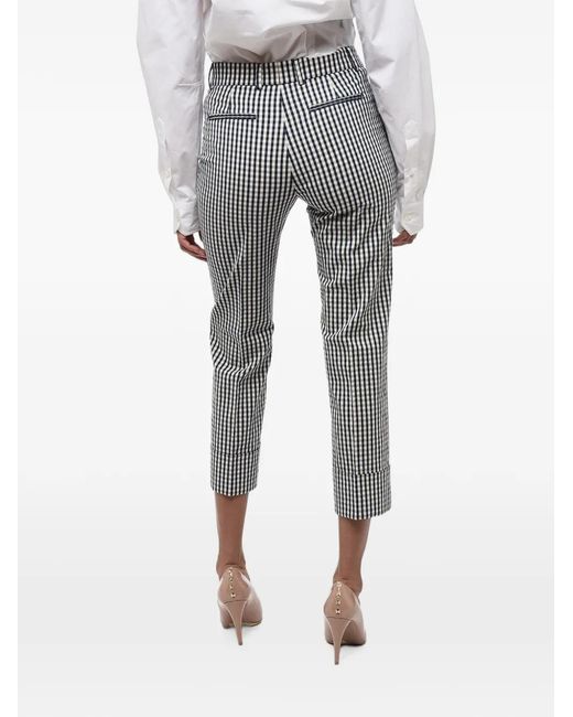 Ql2 Gray Gingham Turn-Up Trousers