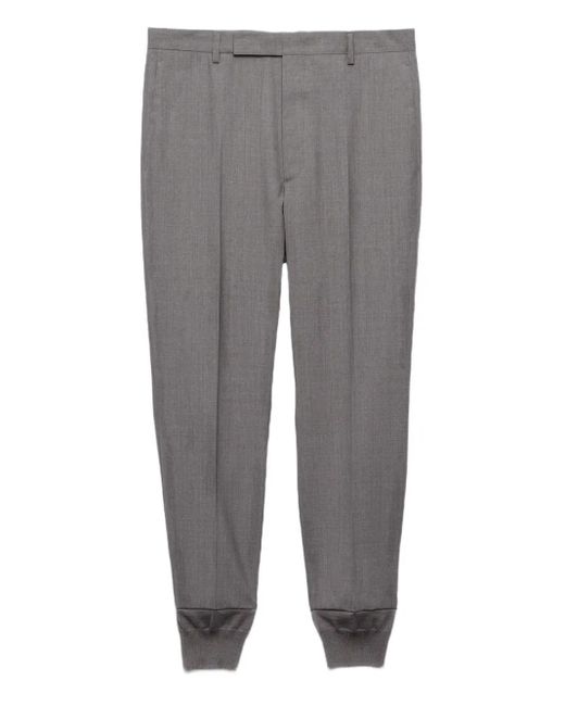 Prada Gray Wool Trousers for men