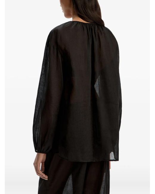 12 STOREEZ Black Rami Blouse