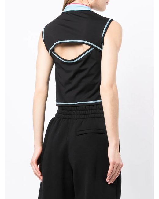 7 DAYS ACTIVE Black Logo-Print Sleeveless Top