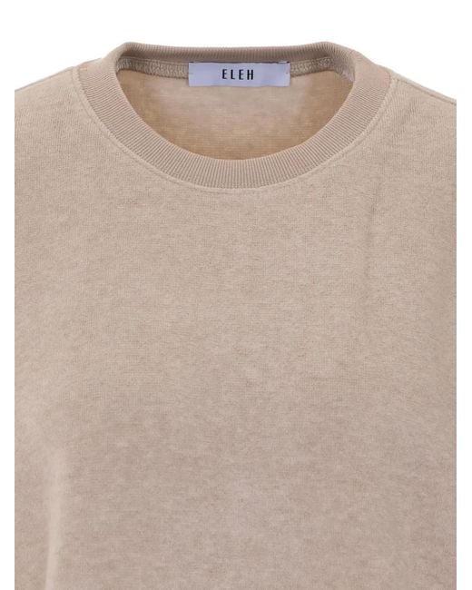 Elle White Crew-Neck Drop-Shoulder Sweatshirt
