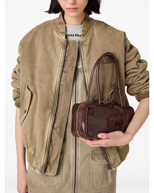 Miu Miu Purple Beau Patchwork Tote Bag