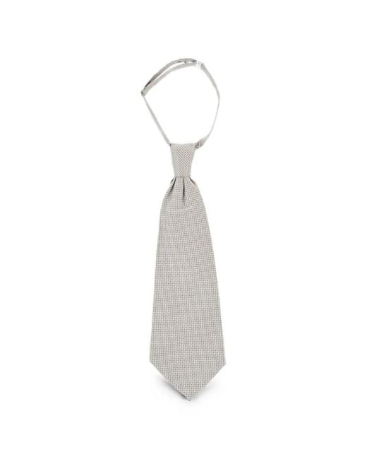 Corneliani White Textured Silk Pointed-Tip Tie for men