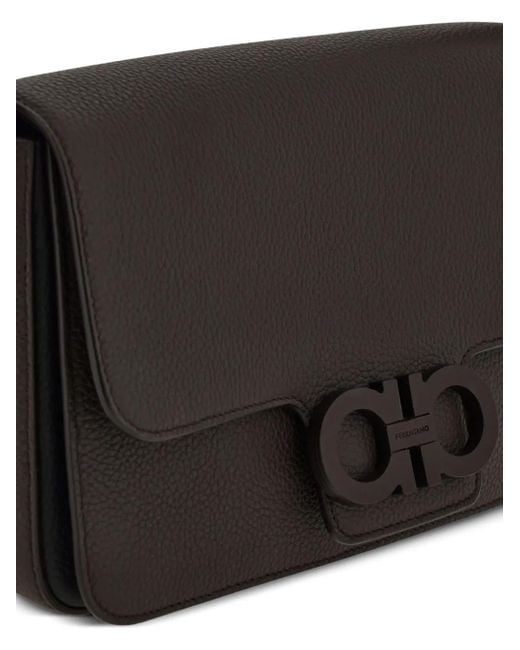 メンズ Ferragamo ガンチーニバックル メッセンジャーバッグ Black