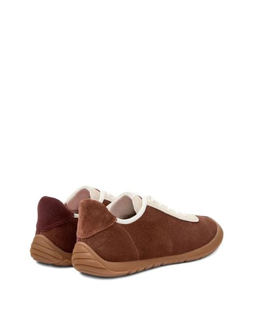 Camper Brown Peu Path Suede-Panel Sneakers for men