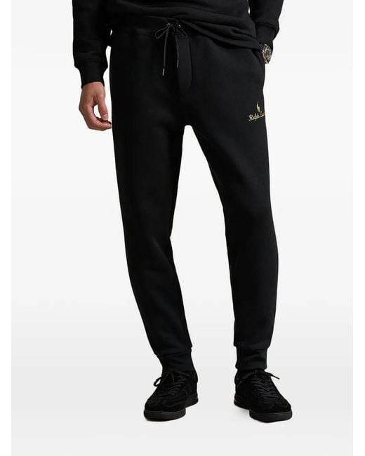 Polo Ralph Lauren Black Drawstring Logo Track Pants for men