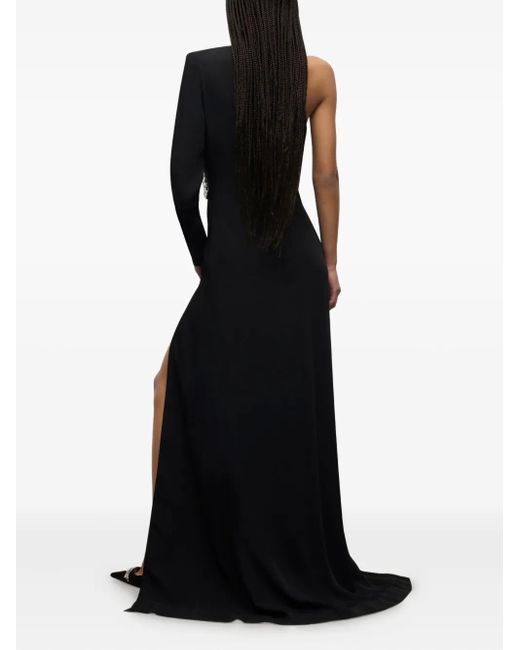 Area Black Embroidered Erystal Gown