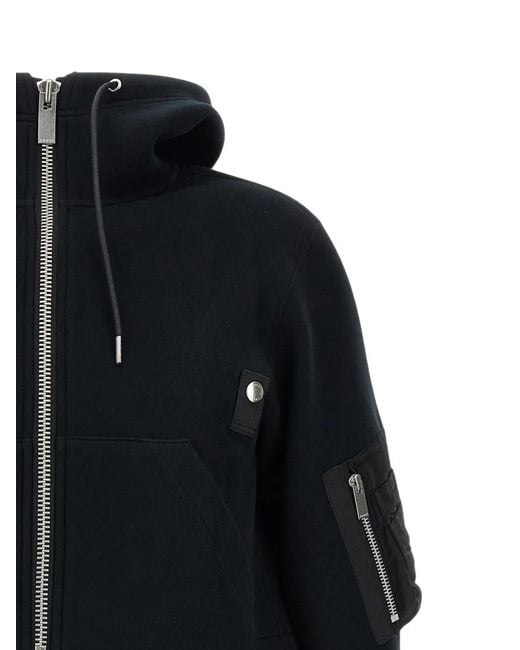 Sacai Black Sponge Double-Layer Bomber Jacket