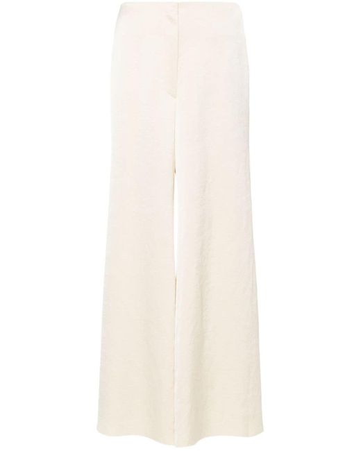 Nanushka White Crepe Wide Trousers