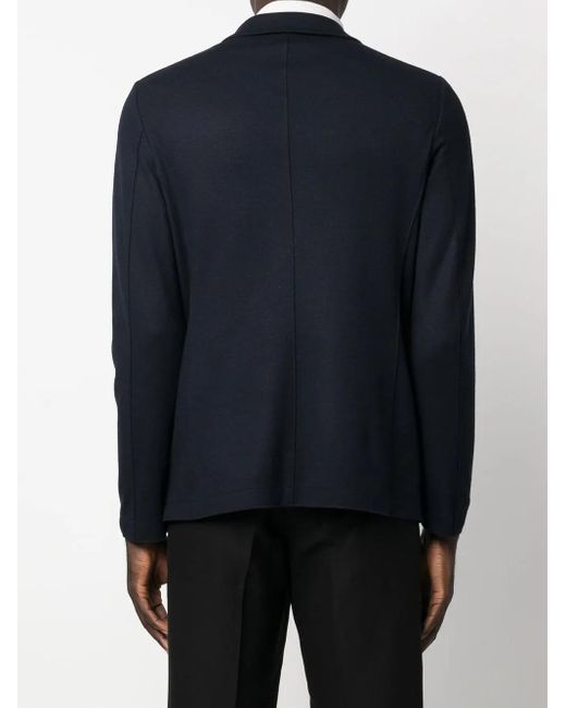 Harris Wharf London Blue Virgin-Wool Single-Breasted Blazer for men