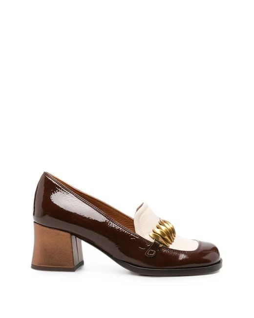 Chie Mihara Brown Tibro Patent-Leather Pumps
