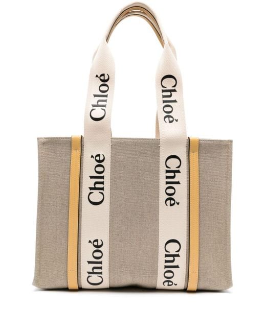 Chloé Natural 'woody' Medium Tote Bag