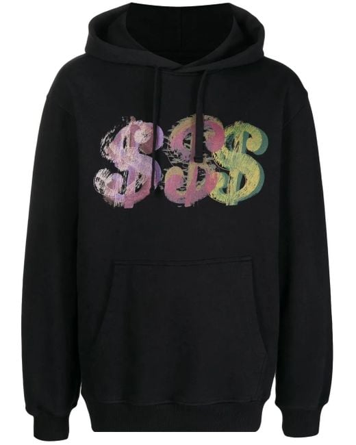 Maharishi Black Graphic-Print Drawstring Hoodie for men