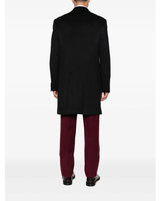 Corneliani Black Single-Breasted Coat for men