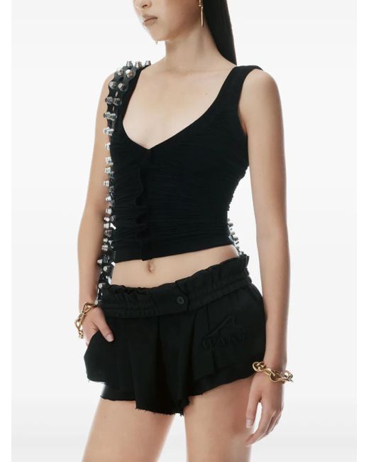 Top drapeado sin mangas Alexander Wang de color Black