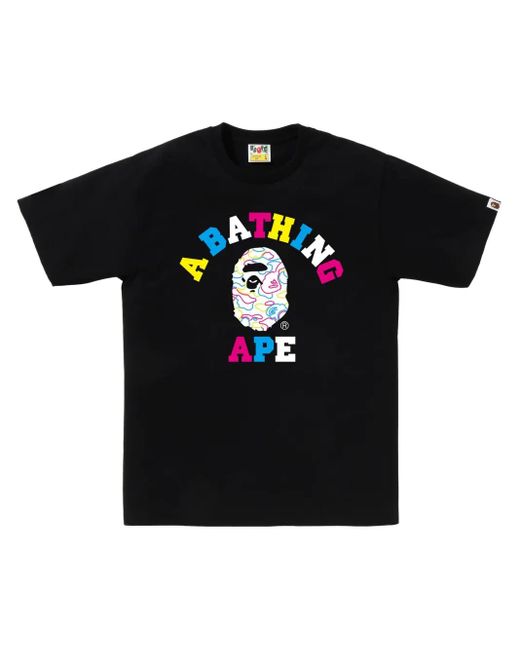 A Bathing Ape Black Logo-Print T-Shirt for men