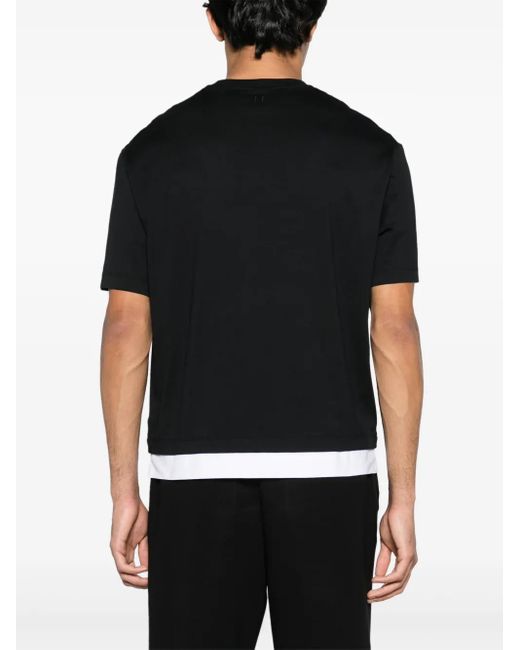 Neil Barrett Black Layered Cotton T-Shirt for men