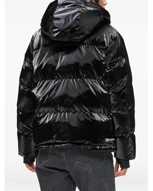 Piumino Con Cappuccio di Karl Lagerfeld in Black