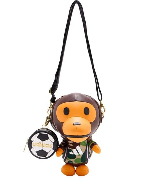 Adidas White Bape Milo Leather Shoulder Bag
