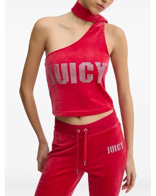Juicy Couture Red One-Shoulder Embellished Top