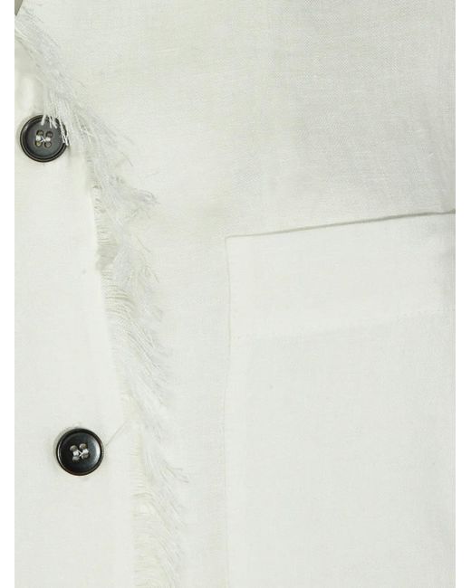 Antonelli White Fringed Buttoned Shirt