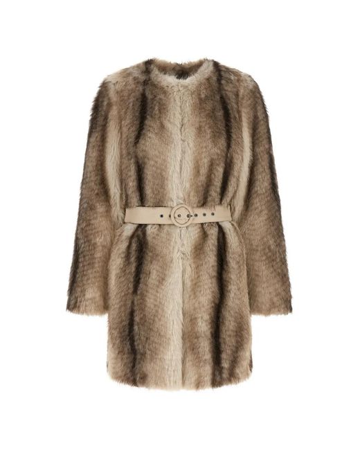 Twinset Natural Manteau Ceinturé À Effet Dégradé