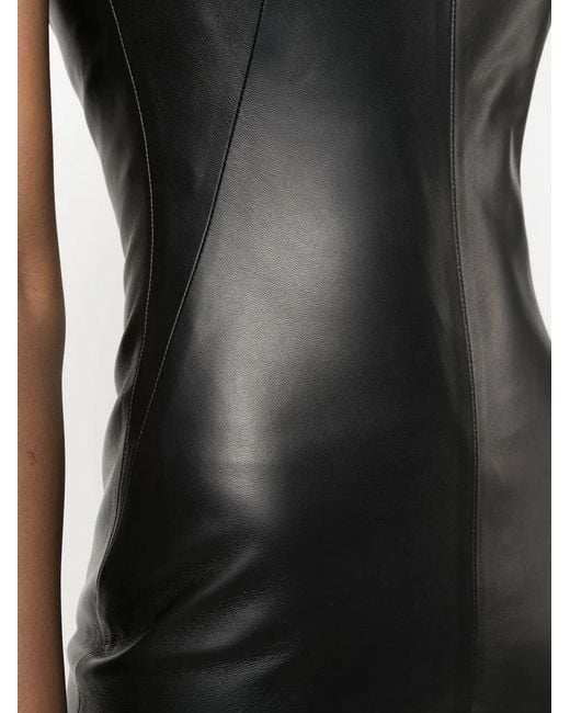 Off-White c/o Virgil Abloh Black Leather Mini Dress