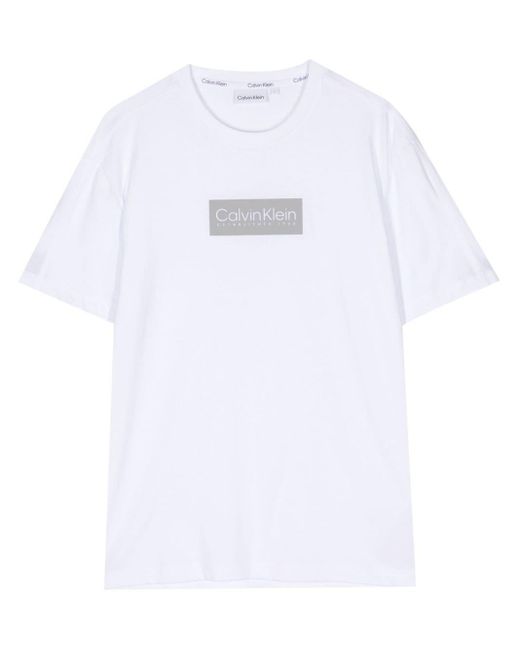 Calvin Klein White Logo-detail Cotton T-shirt for men