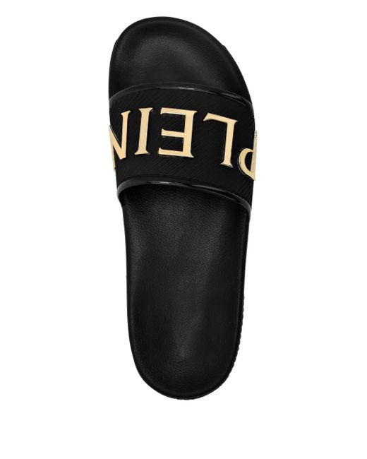 Philipp Plein Black Aero Slides