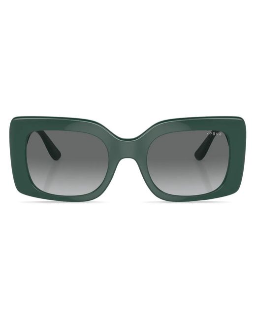 Vogue Eyewear Gray Rectangle-Frame Logo-Print Sunglasses