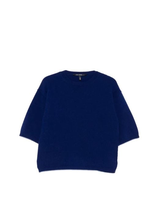 Sofie D'Hoore Blue Short-Sleeve Crew-Neck Sweater