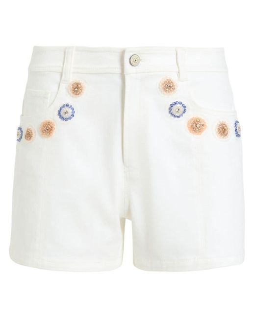 Pantalones cortos Brea con cuentas Cinq À Sept de color White