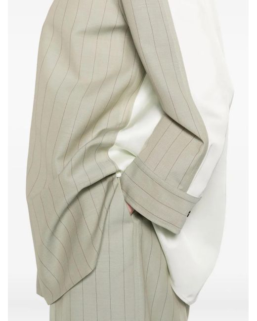 Jil Sander White Pinstripe-Pattern Blouse