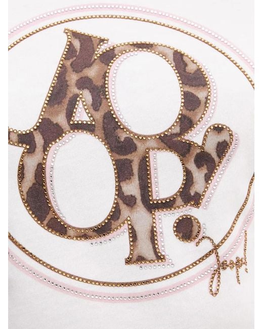 Joop! Blue Logo-Print Rhinestone-Embellished T-Shirt