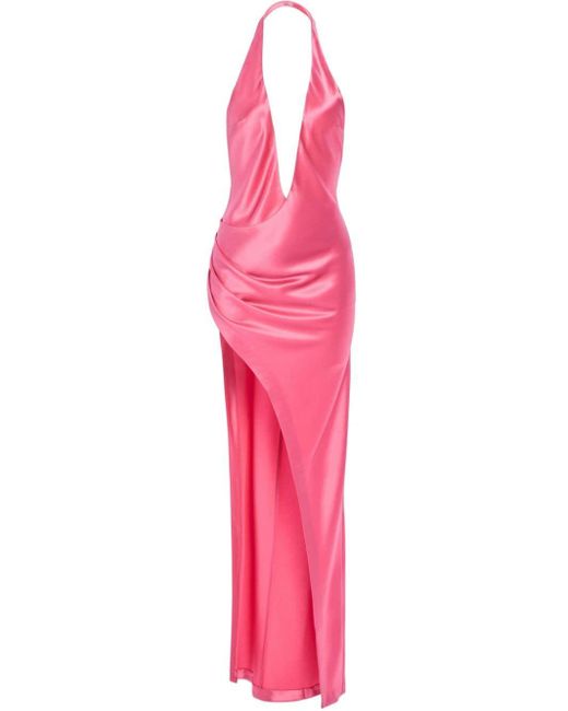 Vestido Valeria con cuello en V retroféte de color Pink