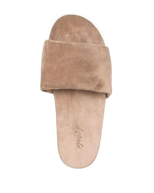 Marsèll Natural Flat Suede Slides