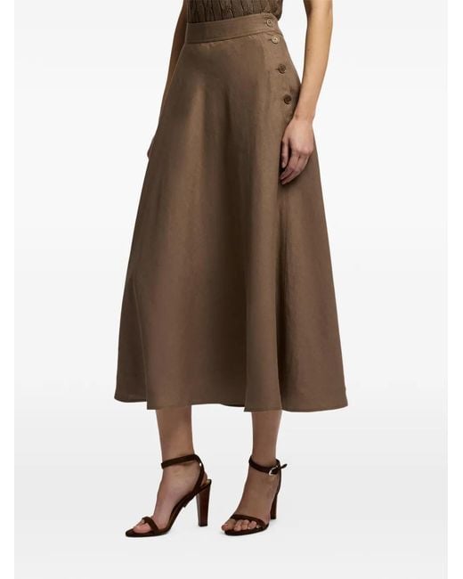 Ralph Lauren Brown Kenzie Midi Skirt