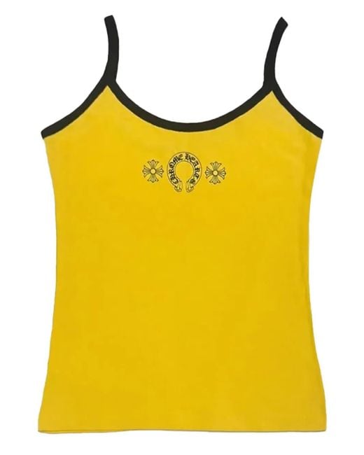 Chrome Hearts Yellow Horseshoe Logo Tank Top